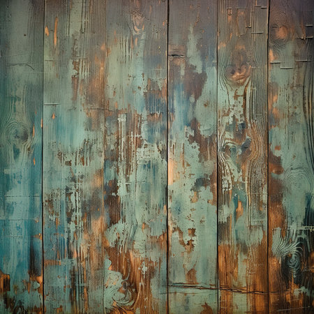 Old painted wooden wall - texture or background for design. Toned.の素材