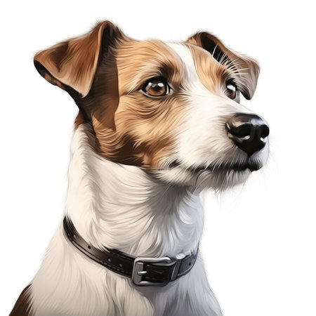 Portrait of a Jack Russell Terrier on a white background.の素材