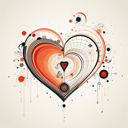 Valentine's day abstract background with heart. Vector illustration.の素材