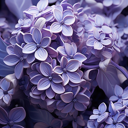Beautiful purple hydrangea flowers. Close-up.の素材