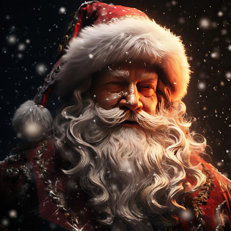 Portrait of Santa Claus in a red suit. Christmas theme.の素材