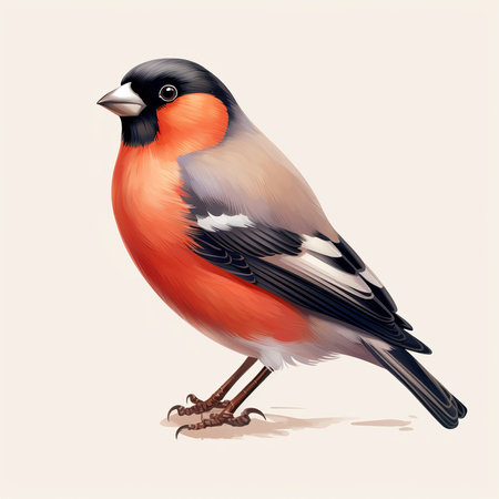 Bullfinch bird. Vector illustration of a bullfinch.の素材
