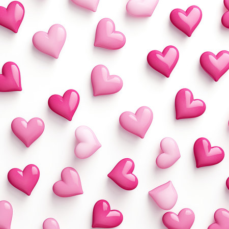 Valentine's day background with pink hearts. Vector illustration.の素材