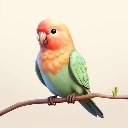 Parrot sitting on a branch. Vector illustration of a bird.の素材