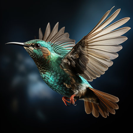 3D Illustration of a Blue-throated Hummingbirdの素材
