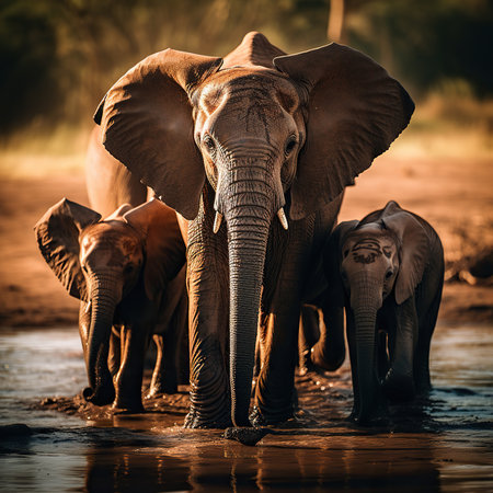 Elephants in Chobe National Park, Botswana, Africaの素材