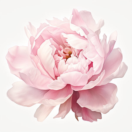 Beautiful peony flower isolated on white background. Closeup.の素材