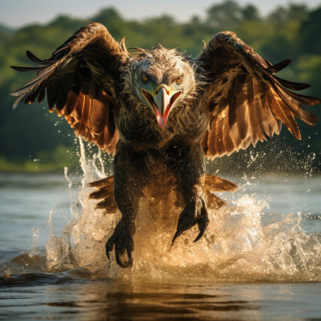 African vulture (Gyps africanus) in the waterの素材