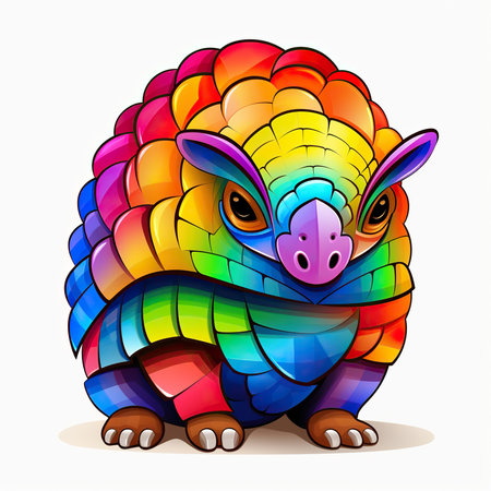 Illustration of funny colorful parrot isolated on white background - vectorの素材