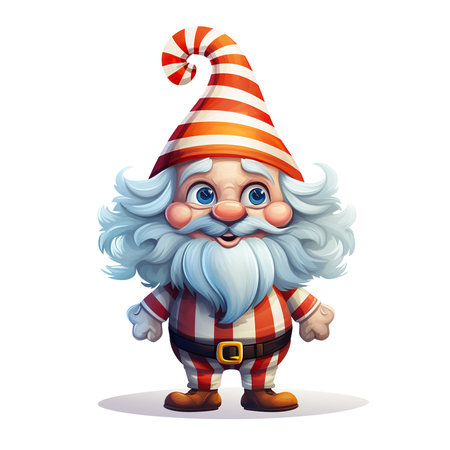 Cartoon santa claus isolated on white background. Vector illustration.の素材