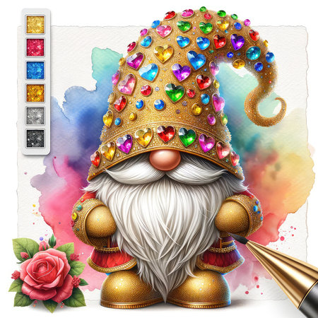 Greeting card for St. Patricks Day with funny gnome. Vector illustration.の素材