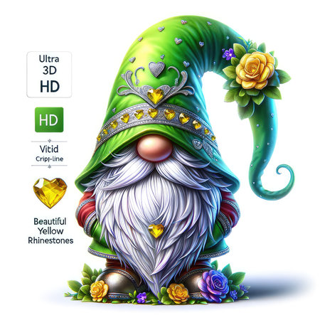 Leprechaun with crown and roses. Vector illustration.の素材