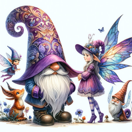 Fairy tale characters. Cartoon fairy tale characters. Fairy tale illustration.の素材
