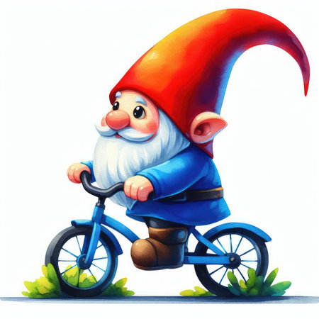 cartoon scene with santa claus on bicycle illustration for childrenの素材