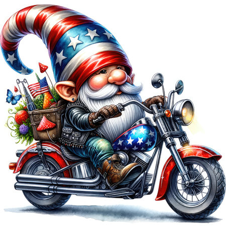 Santa Claus riding a motorcycle with gifts. Christmas and New Year concept.の素材