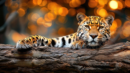 A jaguar is a large, solitary cat found in the Americas. It is the third-largest cat in the world, after the tiger and the lion. Jaguars are excellent swimmers and are often found near water. They are most active at night and are skilled hunters, preying on a variety of animals including deer, tapirs, and capybaras.の素材