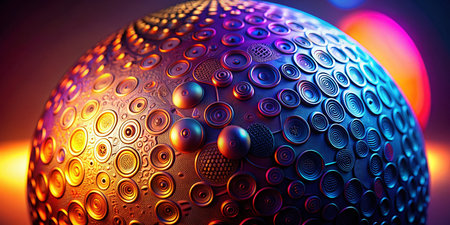 Abstract 3D Sphere with Number Textures: Math, Logic &amp; Geometry Conceptの素材