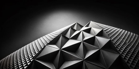Abstract Black and White Geometric Texture Background - Minimalist Designの素材