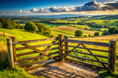 Aerial View Warning Signs Fence Gate - Rural Property Securityの素材