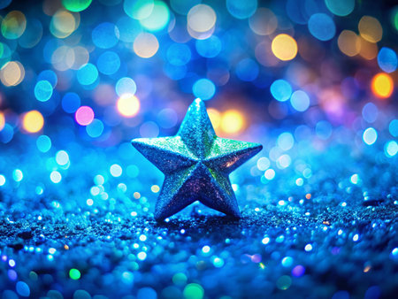 Abstract Blurred Blue Starry Night Sky Background - Cosmic Galaxy Textureの素材