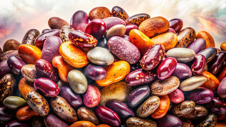 Double Exposure: Beans &amp; Abstract Shapes - High-Res Stock Photoの素材