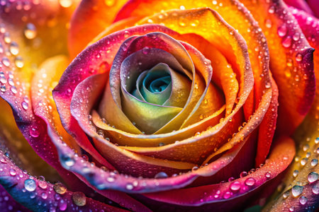 Macro Photography of Delicate Rose Petals, Vibrant Colors, Close-Up Detailの素材