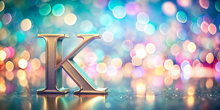 Sharp Focus K Letter: Elegant Typography on Blurred Backgroundの素材