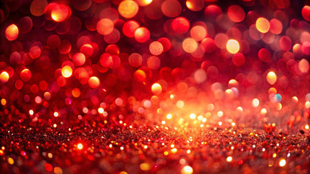 Abstract Red Glitter Background: Shimmering Aerial Viewの素材