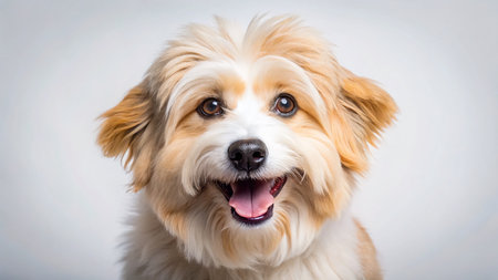 Adorable Puppy Studio Shot: Isolated Cute Dog Background Imageの素材