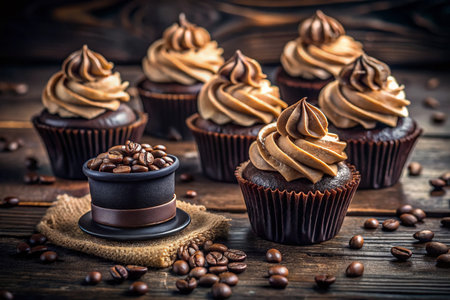 Delicious Black Hat Day Cupcakes: Dark Chocolate &amp; Coffee Treatsの素材