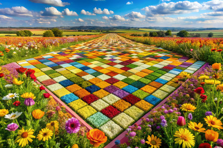 Geometric Floral Textile Design: Abstract Landscape Photographyの素材