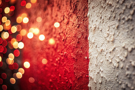 Grunge Stucco Wall Texture Background - Red and White Abstract Bokehの素材