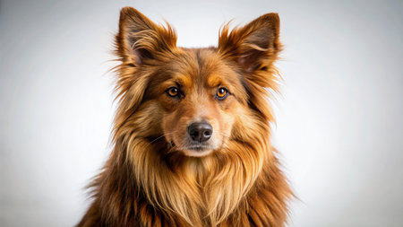Low Light Brown Furry Animal on White Background - Stock Photoの素材