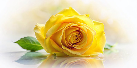 Long Exposure Yellow Rose Isolated on White Background - Stunning Floral Photographyの素材