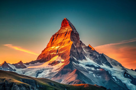 Minimalist Alps Peak Landscape: Serene Mountain Majestyの素材