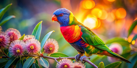 Rainbow Lorikeet Australian Backyard Bird Surreal Photography Stock Photoの素材