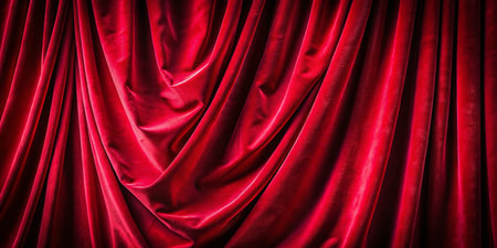 Red Velvet Curtain Texture Background - Minimalist Photography Stock Photoの素材