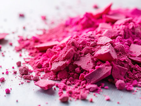 Pink Crushed Eyeshadow on White Background - Abstract Landscape Photographyの素材