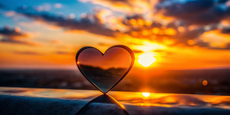 Silhouette of Heart Shaped Triangular Sticker on Bright Backgroundの素材