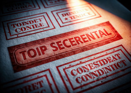 Top Secret Confidential Document Stamp Overlay - Redacted Classified Information Backgroundの素材