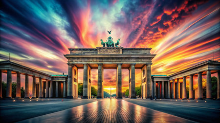 Surreal Berlin Cityscape: Nine Gates to Another Dimensionの素材