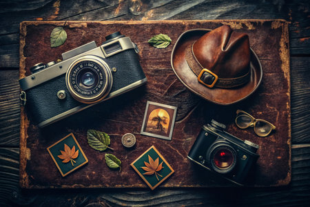 Vintage Branding Elements: Deep Black Background, Retro Design, Logotype, Badge, Labelの素材