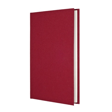 Blank red book isolated on white background の写真素材