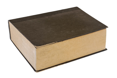 black grunge vintage book isolated on white backgroundの写真素材