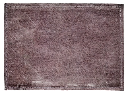 blank old brown leather jeans label on white background