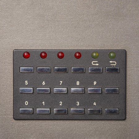 Part of vintage analog recorder, button control panel