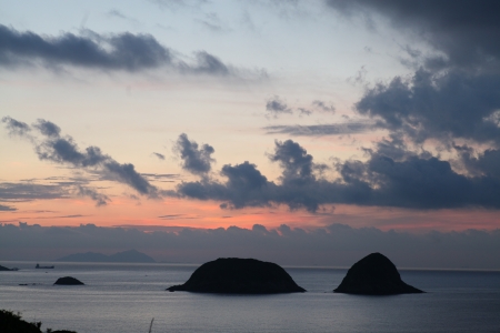 Colorful sunrise over the sea, Sai Wan, Sai Kungの写真素材