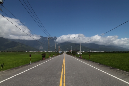 Road to Chishang Township, Taitung, Taiwanの写真素材