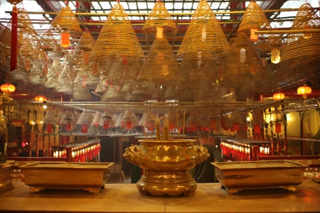 Man Mo Temple, Hollywood Road, Hong Kongのeditorial素材