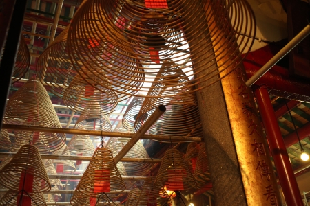 Man Mo Temple, Hollywood Road, Hong Kongのeditorial素材